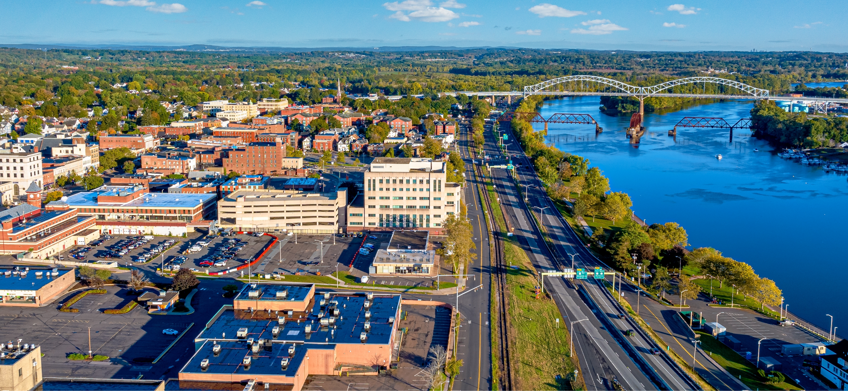 Aerial view of the Connecticut shoreline community